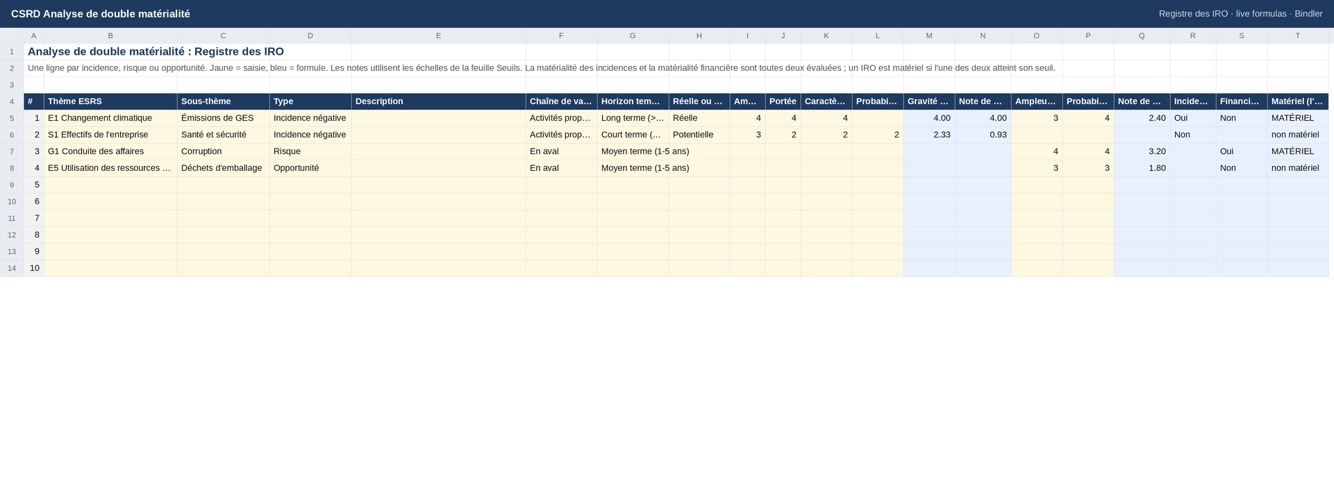 CSRD Analyse de double matérialité sheet preview 1